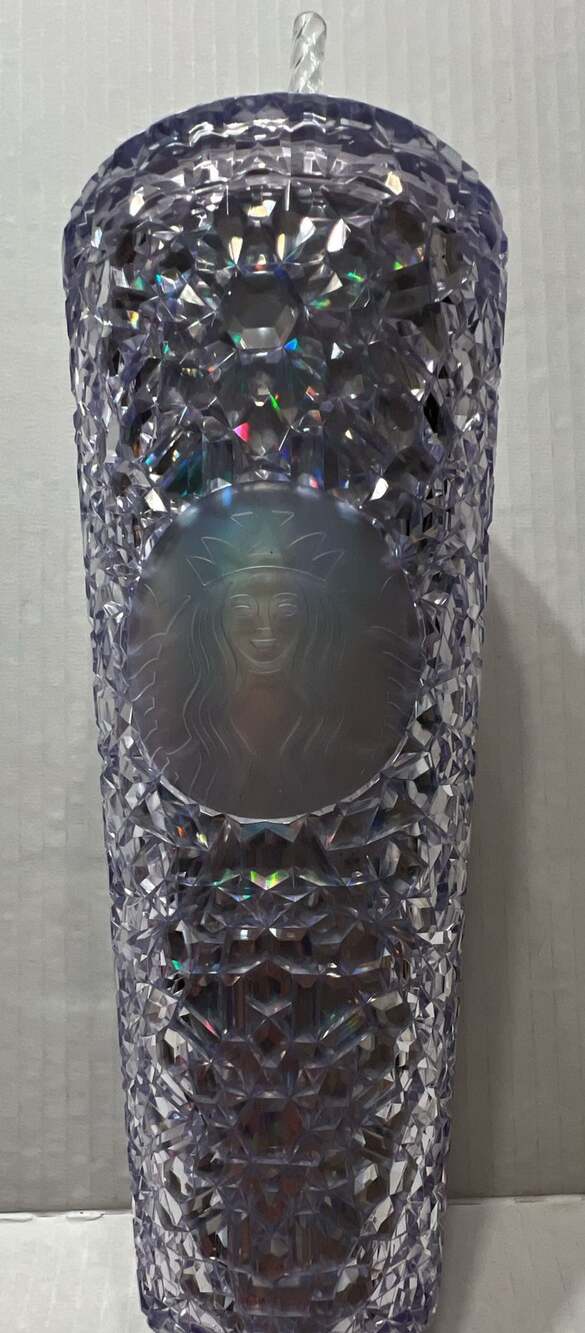 Starbucks 2024 Iridescent Clear Gemstone Studded Cold Cup Tumbler 24 oz Venti